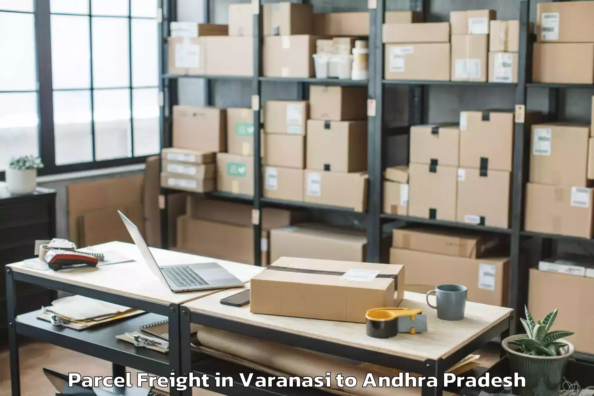 Book Varanasi to Musunuru Parcel Freight Online